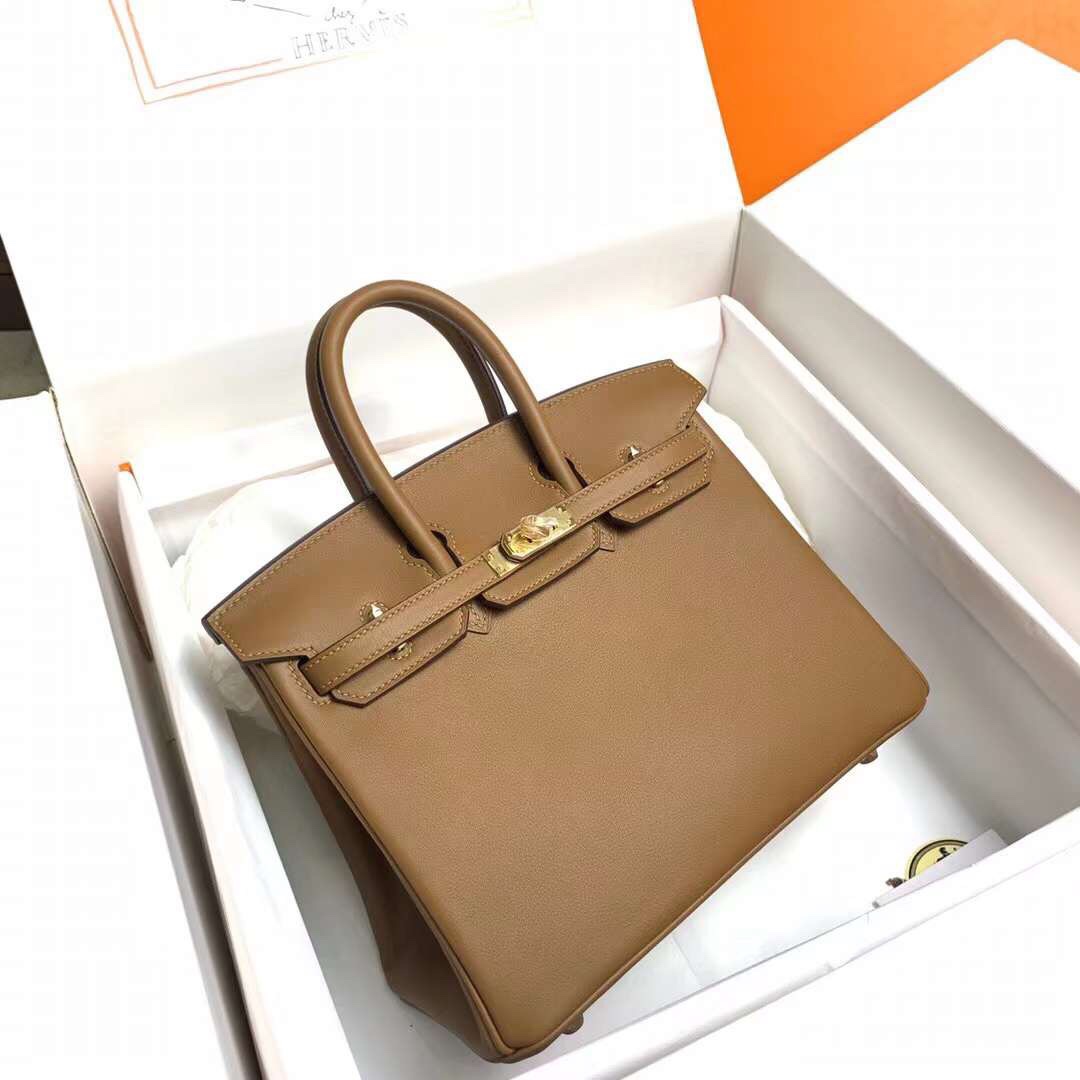 Hermes Birkin 25CM Swift Leather Handbag Brown 